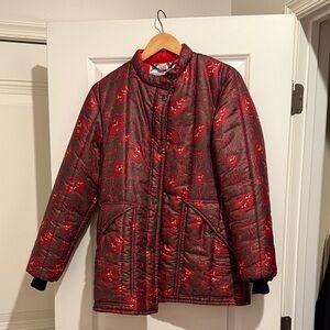 Red English Quilted Women's Jacket